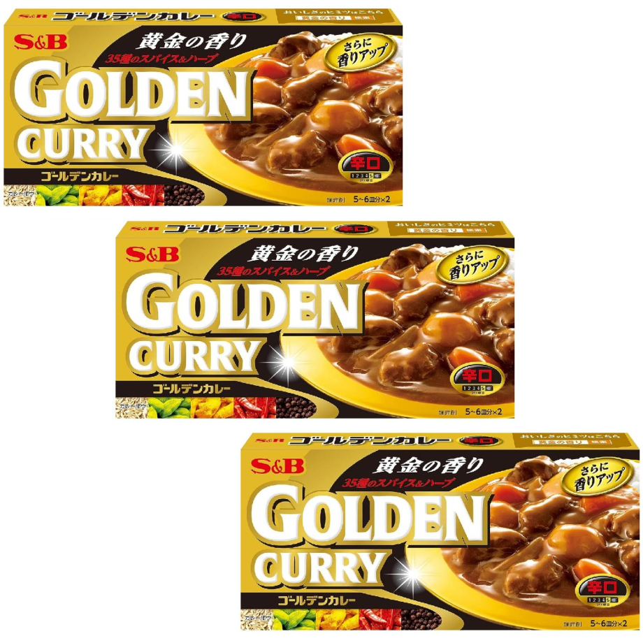 エスビー食品 ゴールデンカレー 辛口 198g × 3個