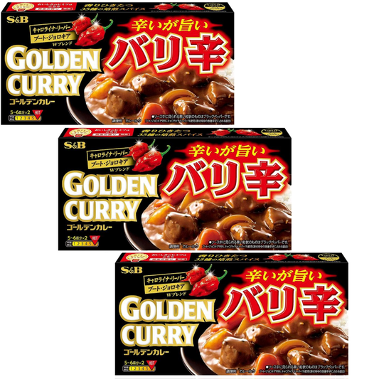 S&B ゴールデンカレー バリ辛 198g × 3箱