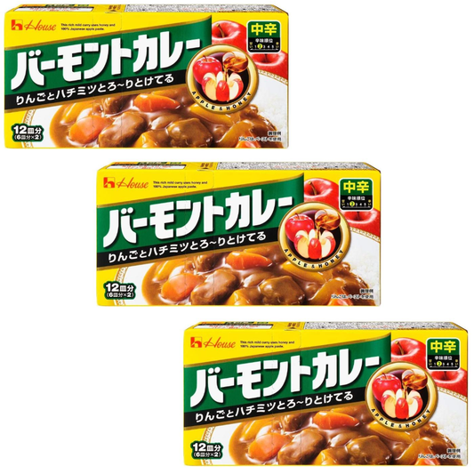 ハウス バーモントカレー 中辛 230g × 3個
